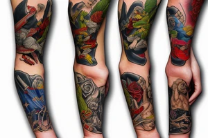 America Arm Sleeve tattoo idea