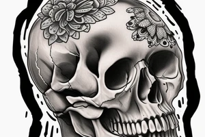 skull with syringes tattoo idea