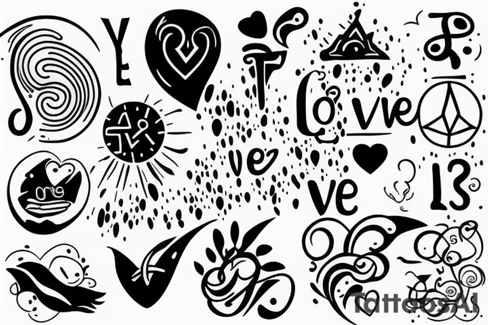 minimalist surreal 15 love tattoo idea