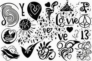 minimalist surreal 15 love tattoo idea