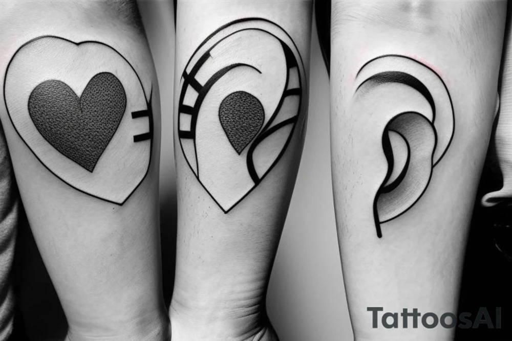 minimalist surreal 15 inside heart couples tattoo tattoo idea