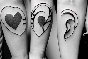 minimalist surreal 15 inside heart couples tattoo tattoo idea