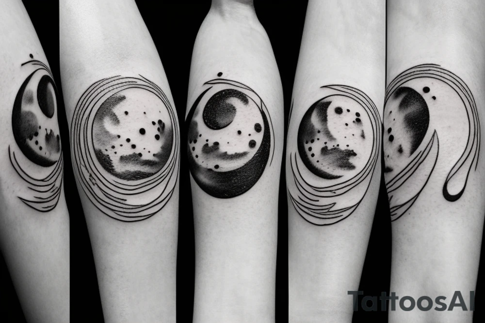Phases of the moon line tattoo tattoo idea