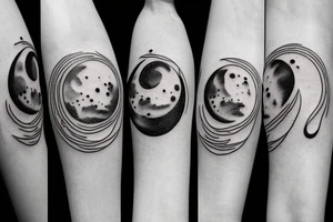Phases of the moon line tattoo tattoo idea