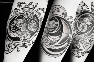 Phases of the moon line tattoo tattoo idea