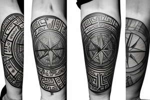 compass, time, clock ancient greek god, sailing, chakras tattoo idea
