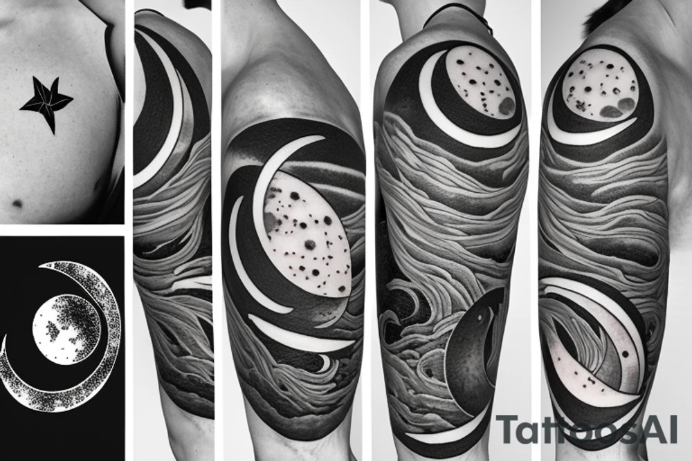 Phases of the moon line tattoo on spine tattoo idea