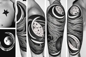 Phases of the moon line tattoo on spine tattoo idea