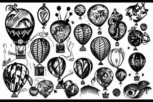 alien landing in the amazon rainforest used balloons tattoo idea