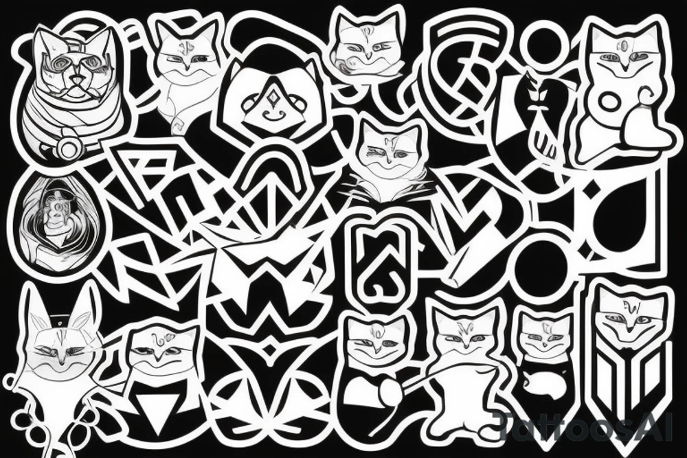 corvo em cima de um cranio de gato tattoo idea