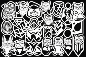 corvo em cima de um cranio de gato tattoo idea