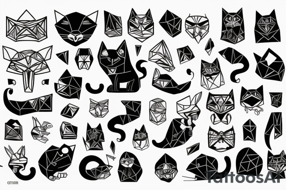 corvo em cima de um cranio de gato tattoo idea