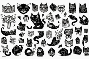 corvo em cima de um cranio de gato tattoo idea