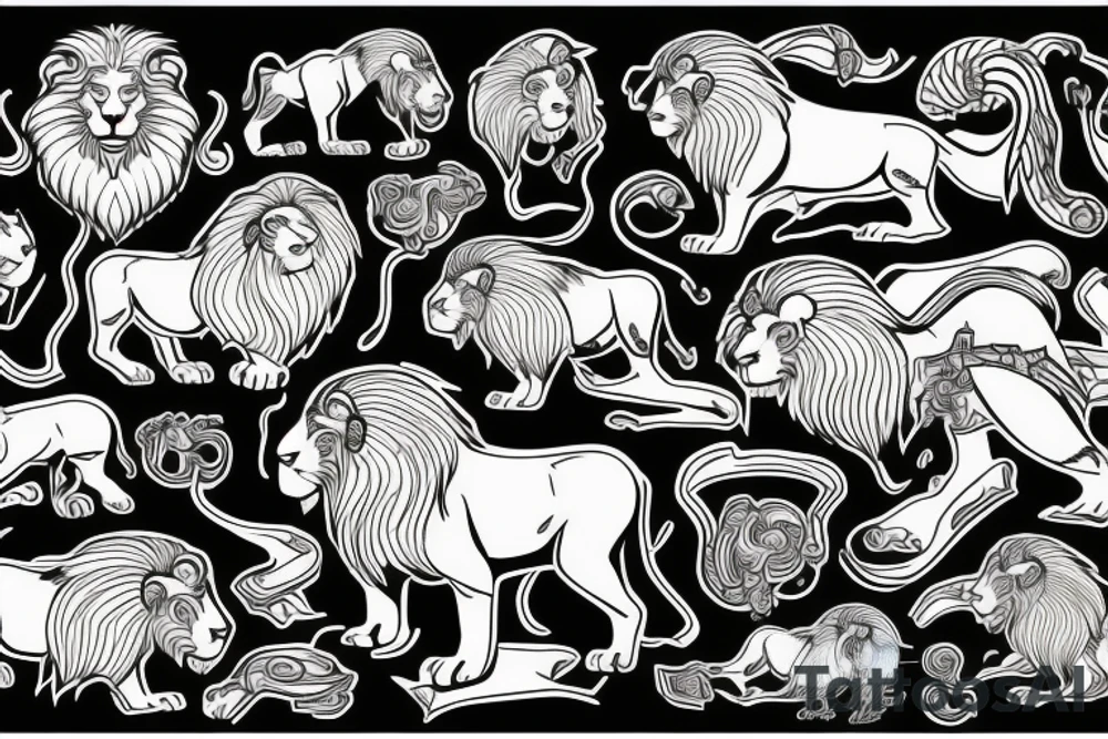 lion and a ram tattoo idea
