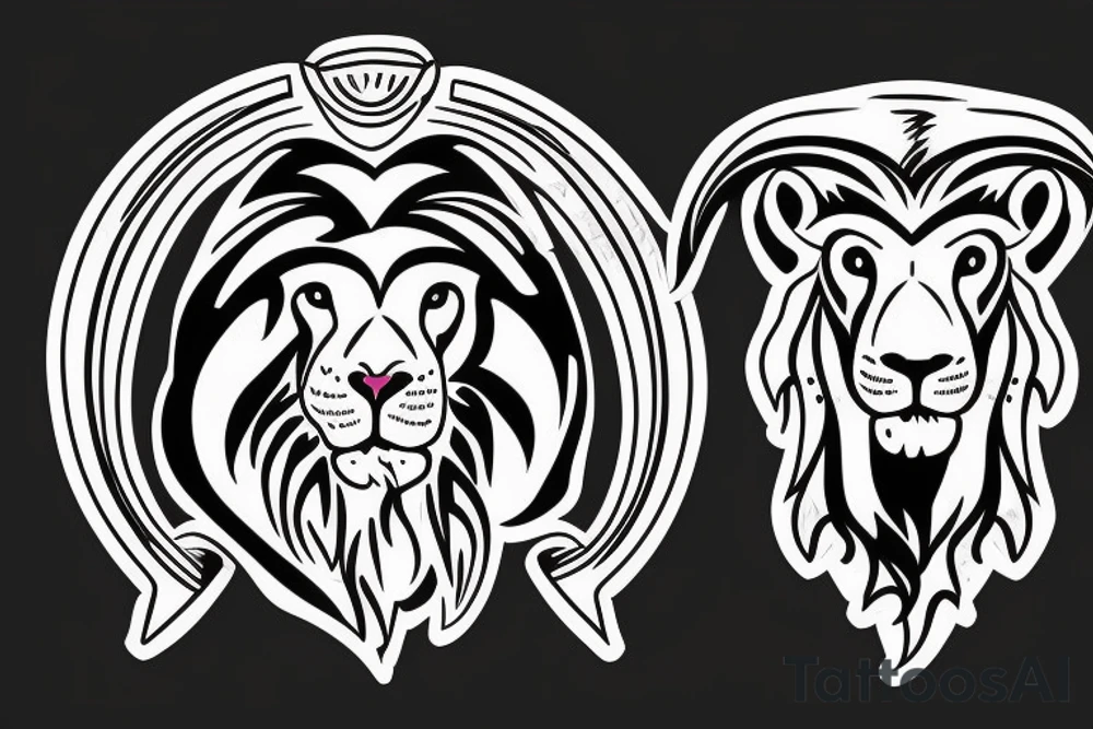 lion and a ram tattoo idea