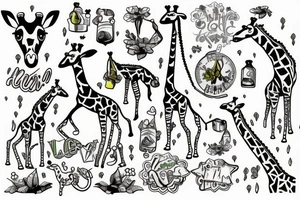 giraffe vomiting tattoo idea