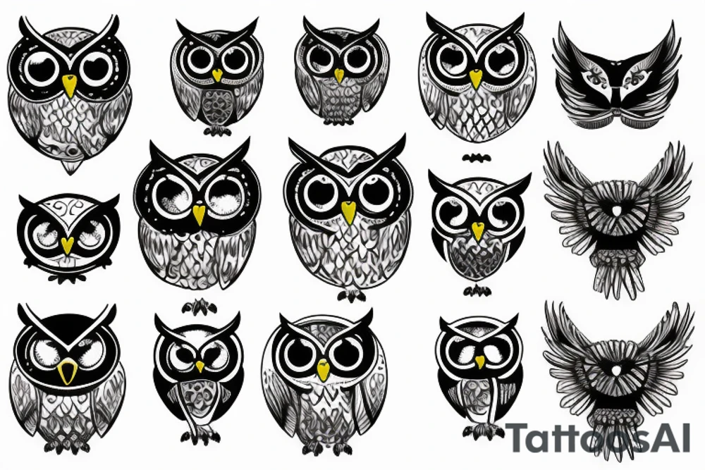 owl with light tattoo idea