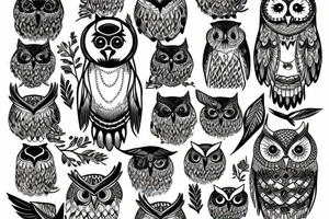 owl with light tattoo idea