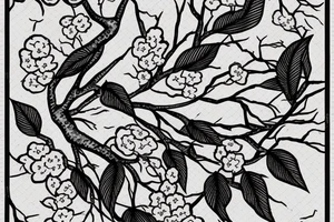 Japanese temple with cherry blossom tree right below tattoo idea