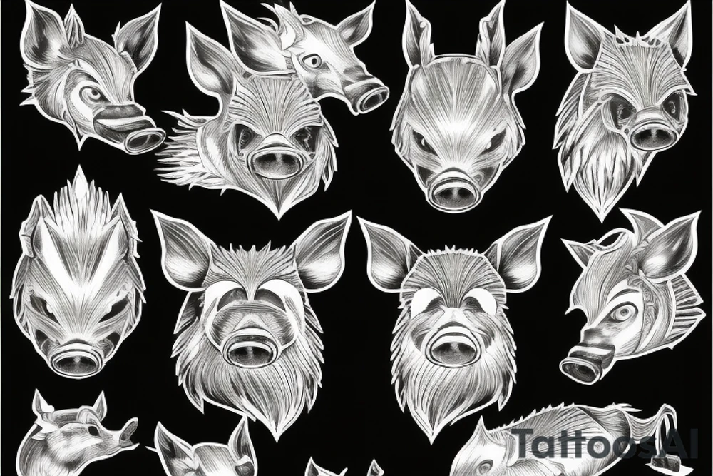 Boar with light tattoo idea