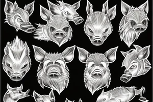 Boar with light tattoo idea