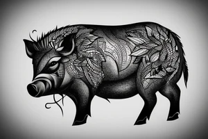 Boar with light tattoo idea