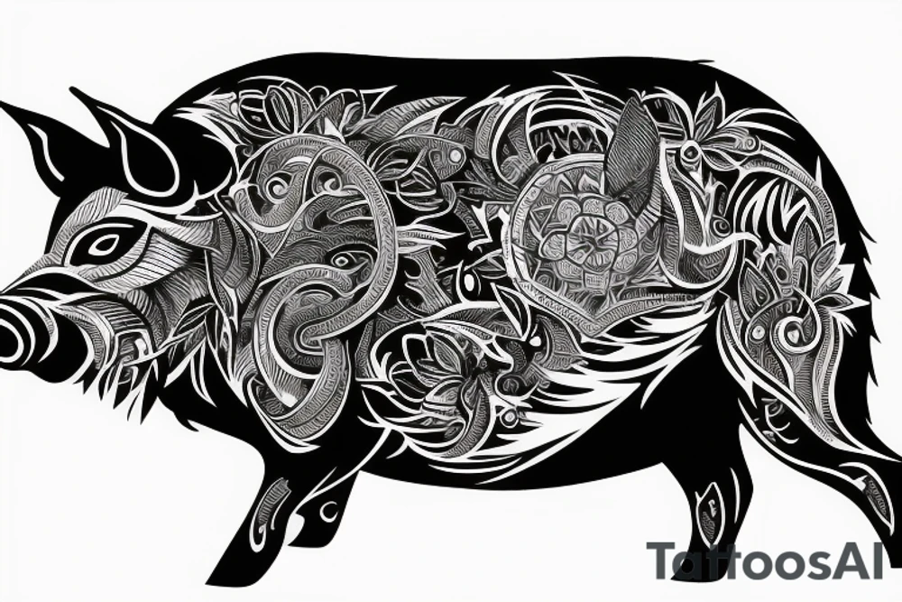 Boar without light tattoo idea