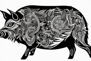Boar without light tattoo idea