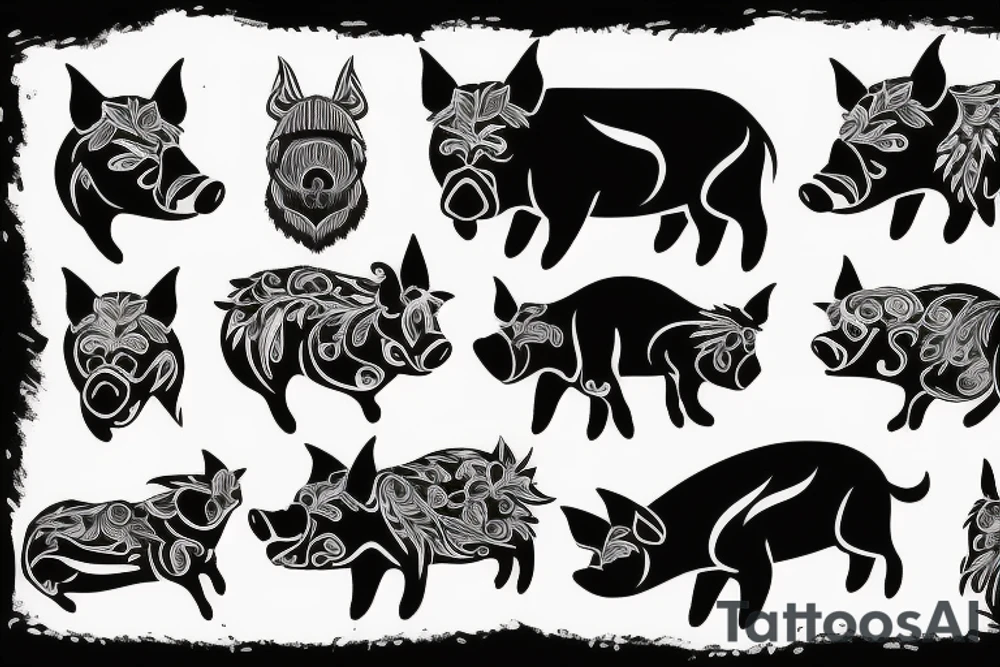 Boar without light tattoo idea