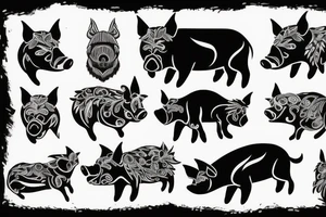 Boar without light tattoo idea