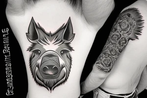 Boar with headlight tattoo idea