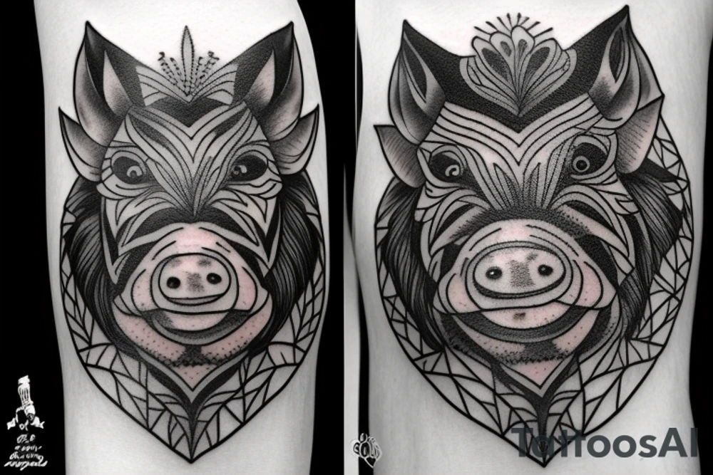 Boar wearing headlight tattoo idea