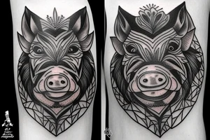Boar wearing headlight tattoo idea