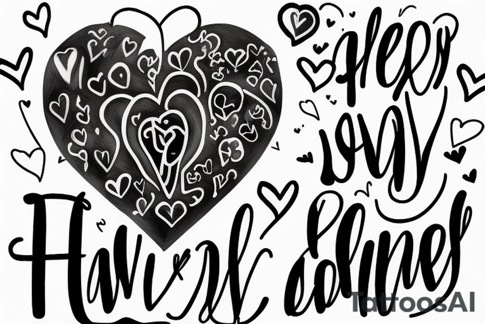 Says Sawyer then theres a heart and then Atlas. All in cursive tattoo idea