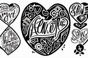 Says Sawyer then theres a heart and then Atlas. All in cursive tattoo idea