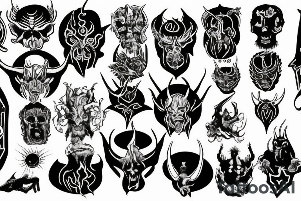 god and satan shakes hand. tattoo idea