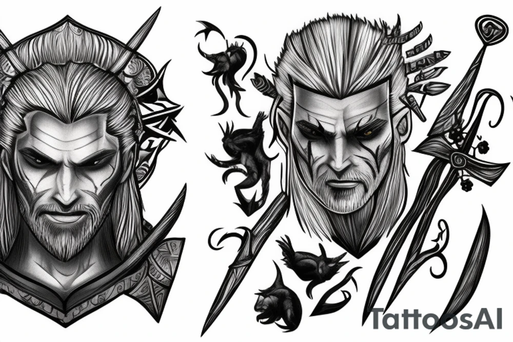 Witcher fightibg whitg Leshy tattoo idea