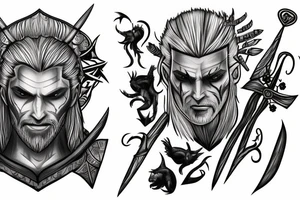 Witcher fightibg whitg Leshy tattoo idea