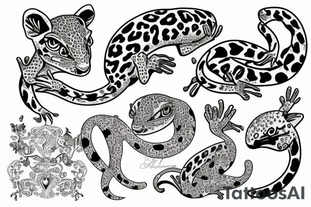 Leopard gecko tattoo idea