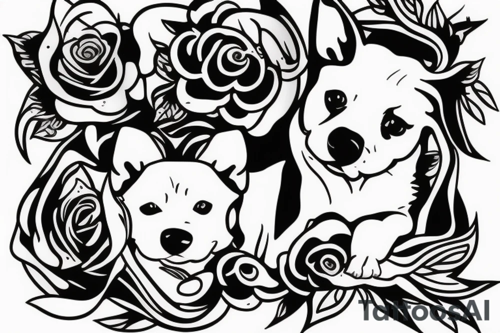 Little white dog laying on her back happy tattoo idea