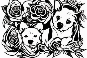 Little white dog laying on her back happy tattoo idea