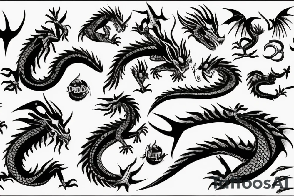Dragon whith spike tail tattoo idea