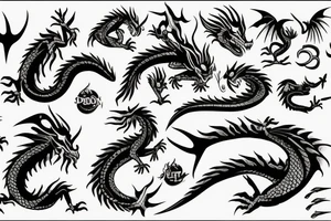 Dragon whith spike tail tattoo idea