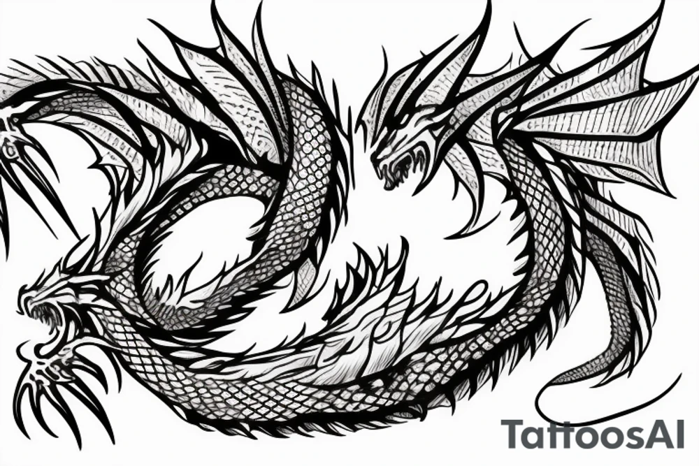 Dragon whith spike tail tattoo idea