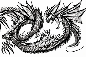 Dragon whith spike tail tattoo idea