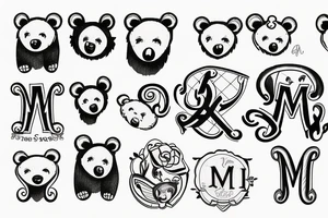 Initials M Y, bear, bug tattoo idea