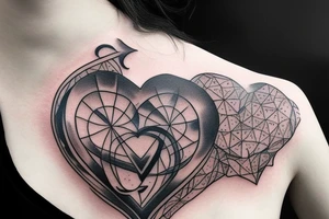human heart in hourglass tattoo idea