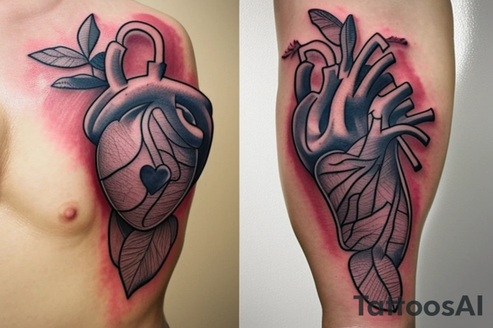 human heart tattoo idea