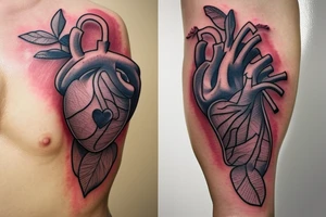 human heart tattoo idea