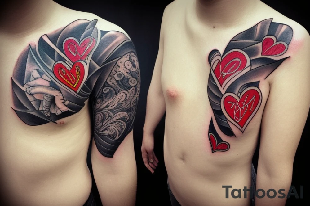 human heart tattoo idea